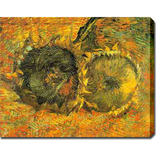 Two Cut Sunflowers-Vincent Van Gogh oil on canvas
